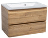 Modern Wall-Mounted Bathroom Vanity with Washbasin | Comfort Teak Natural Collection