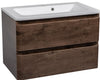 Modern Wall-Mounted Bathroom Vanity with Washbasin | Comfort Teak Natural Collection