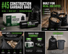 Black Construction Garbage Bags 40 GAL