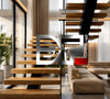 Center Beam Metal Stairs