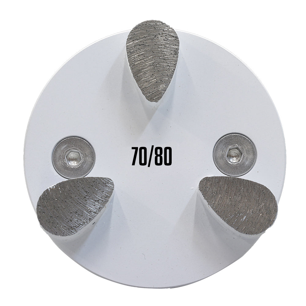3" STD TEARDROP 3 SEG, 70-80 GRIT SOFT