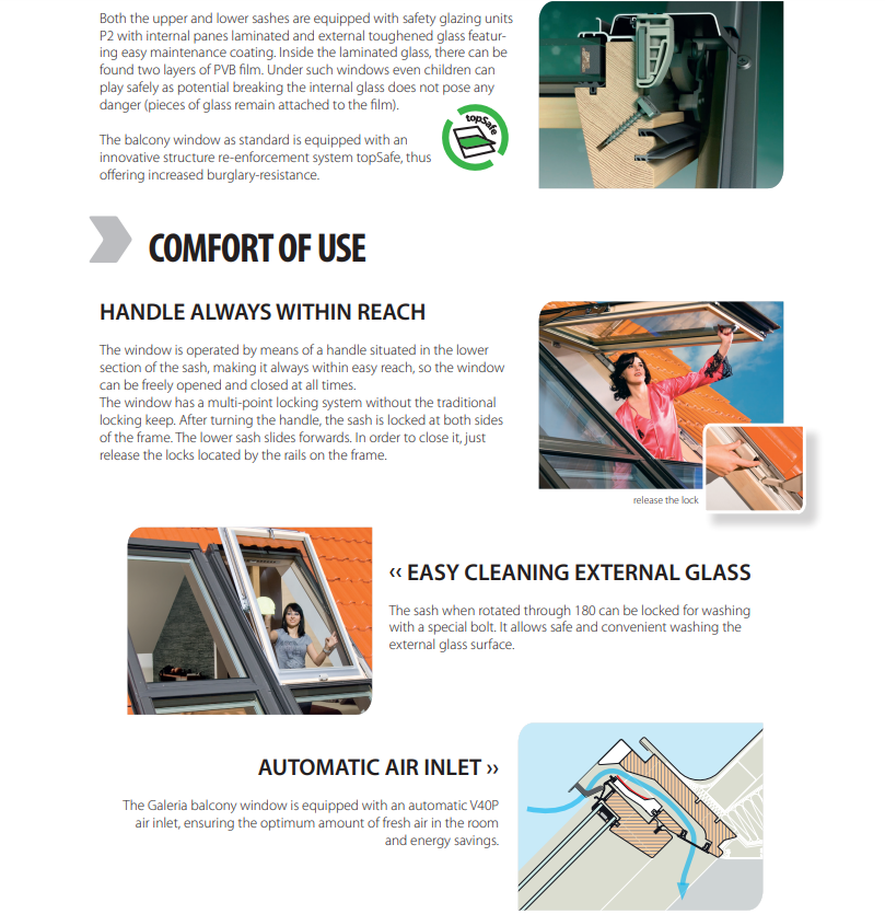 FGH-V Manual Venting Deck-Mounted Skylight Balcony Window w/Laminated ...
