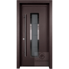 MODERN FRONT STEEL DOOR ARGOS BROWN/WHITE 37 2/5" X 81 1/2" RHI + HARDWARE