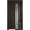 MODERN FRONT STEEL DOOR ZEPHYR BROWN/WHITE 37 2/5" X 81 1/2" LHI + HARDWARE