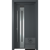 MODERN FRONT STEEL DOOR ZEPHYR ANTRACIT/WHITE 37 2/5" X 81 1/2" RHI + HARDWARE